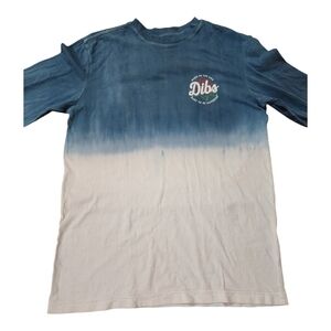 Dibs blue and white mens long sleeve graphic tee Size XS (can be unisex) NEW